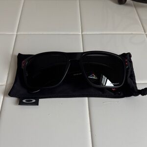 Oakley Matte Black Sunglasses with Red Accents